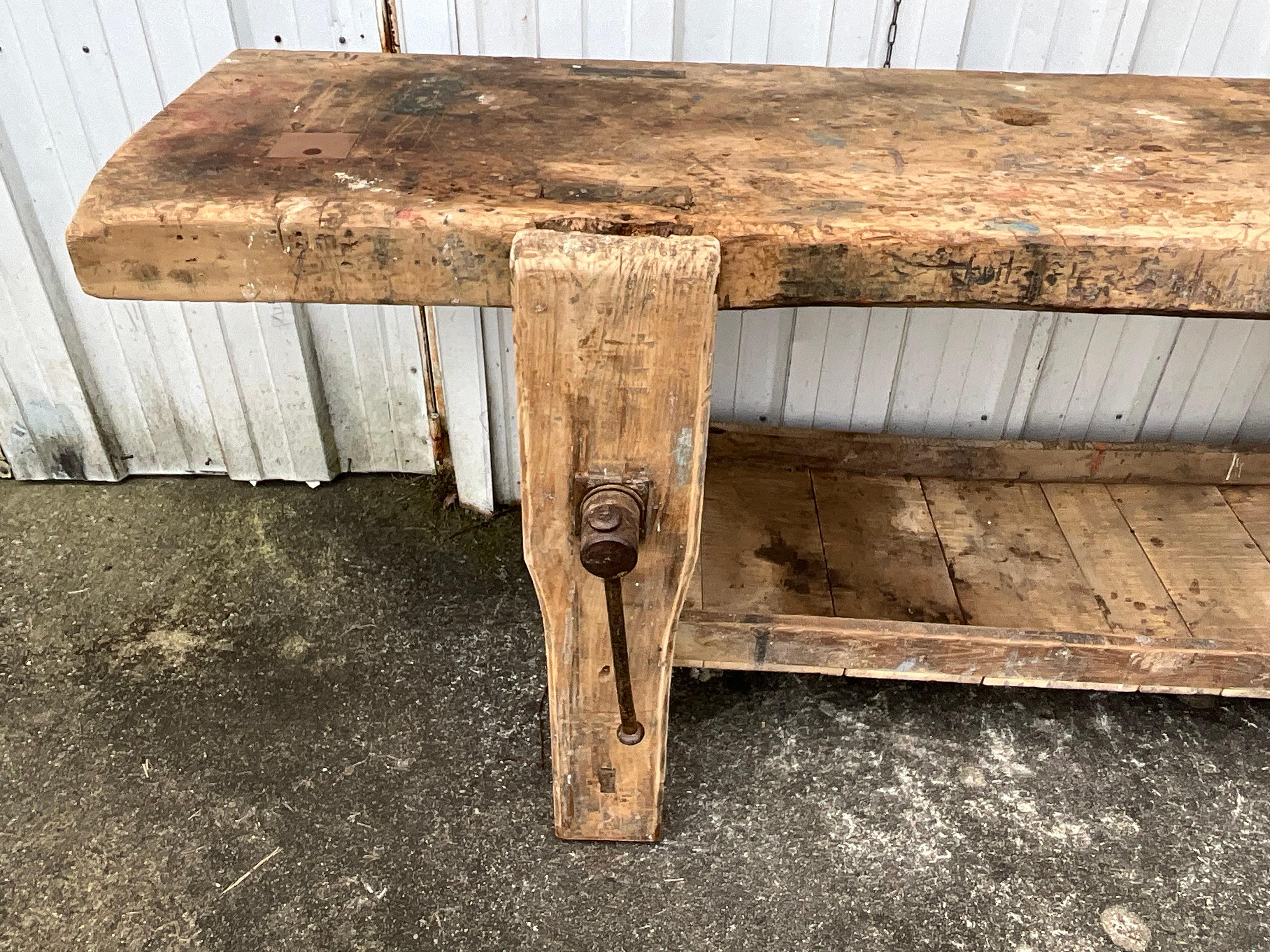 Giant Vintage French Workbench Early 20th Century For Sale 4