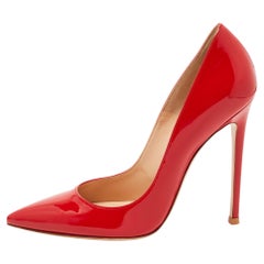 Gianvito Red Patent Leather Pointed Toe Pumps Size 38