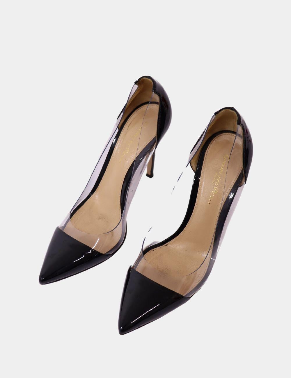 Black Gianvito Rossi 105 Plexi Pumps Size EU 38.5 For Sale