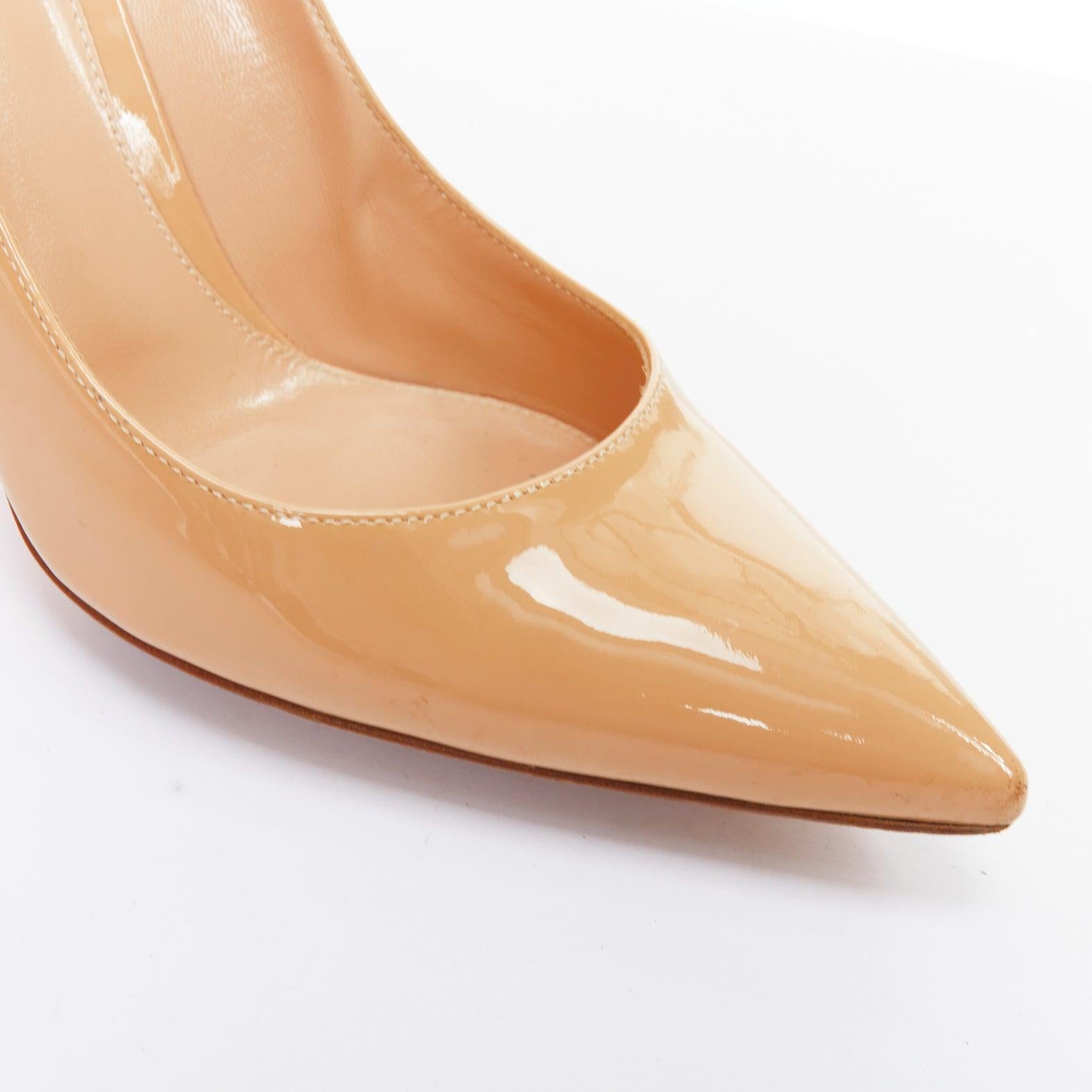 GIANVITO ROSSI 90 nude patent leather pigalle pump heel EU39.5 For Sale 2