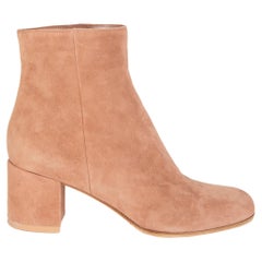 GIANVITO ROSSI almond beige suede MARGAUX Ankle Boots Shoes 39