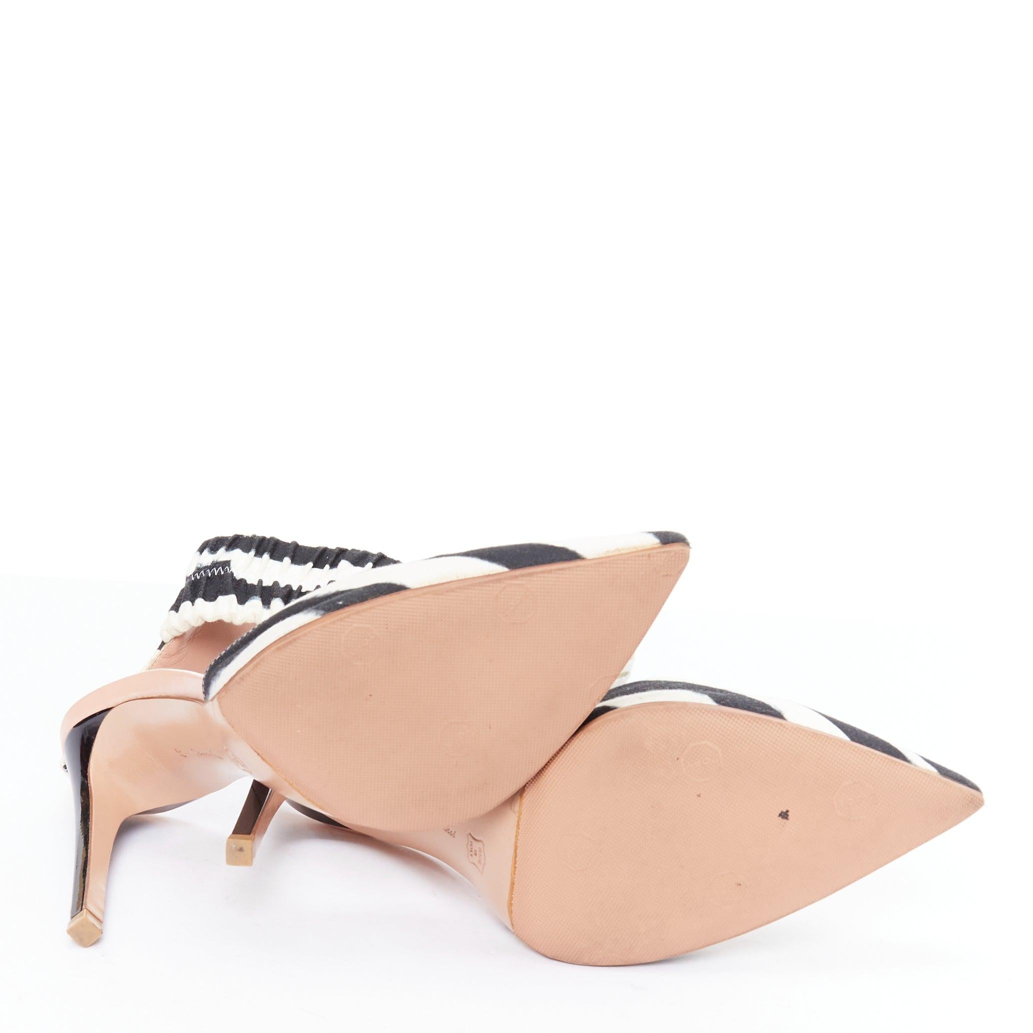 GIANVITO ROSSI ALTUZARRA escarpins noirs crème à rayures zébrées imprimées EU37 en vente 6