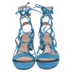 Sandali avvolgenti Artemis di Gianvito Rossi in camoscio blu