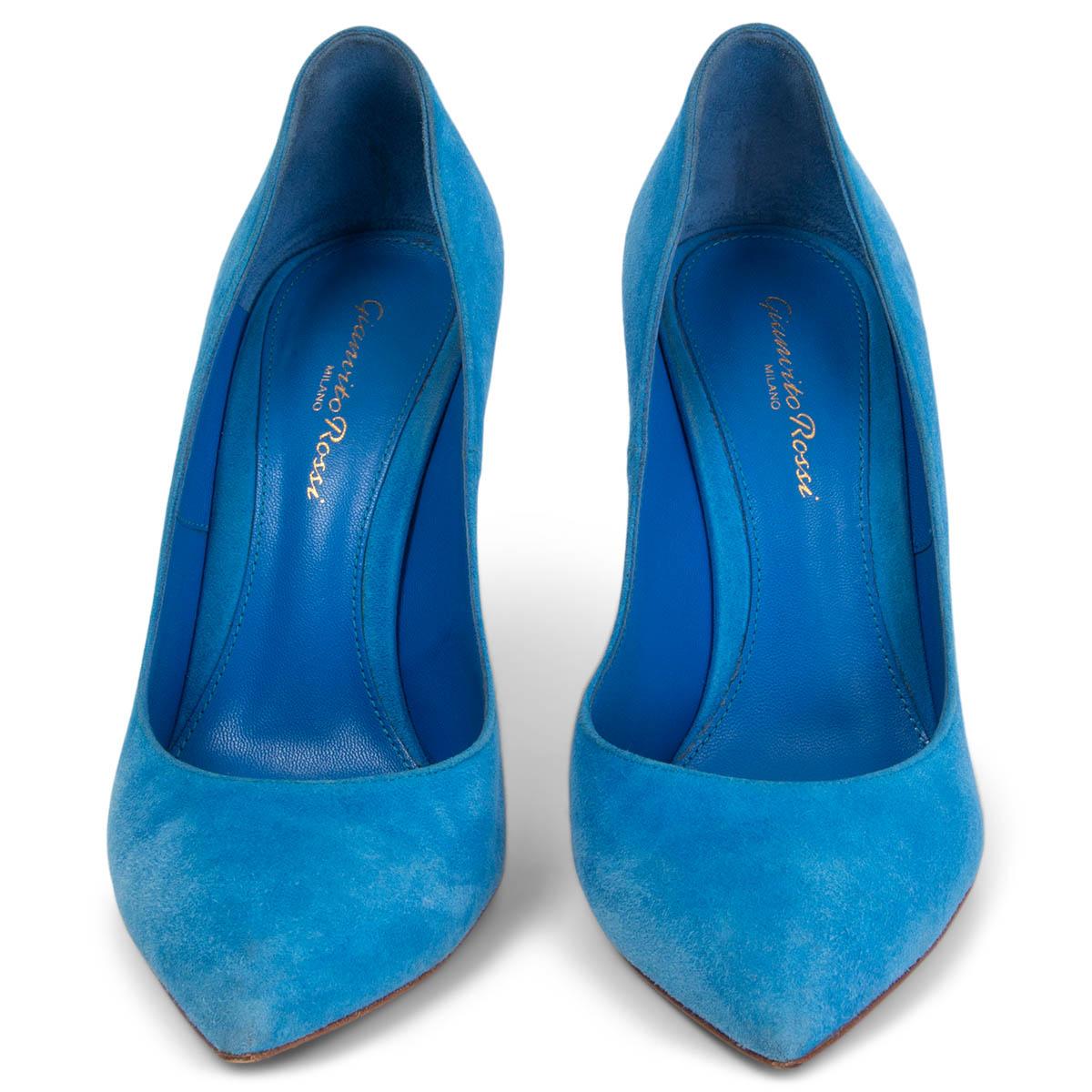GIANVITO ROSSI azur blue suede GIANTVITO 105 Pumps Shoes 38 For Sale at ...