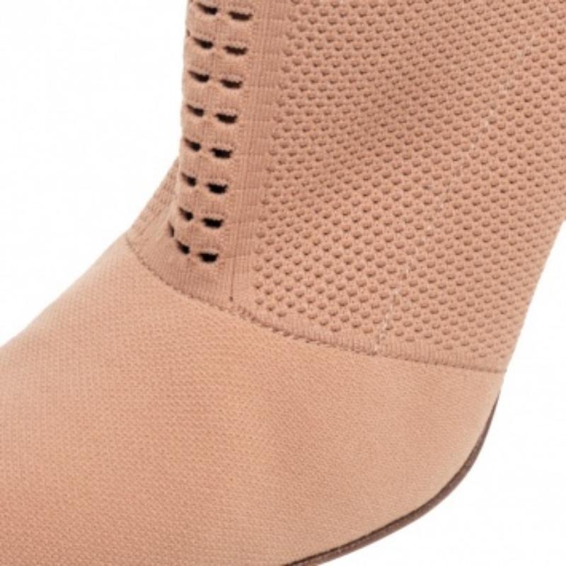 Gianvito Rossi Beige Knit Fabric Bouclé Katie Ankle Boots Size 39 en vente 1