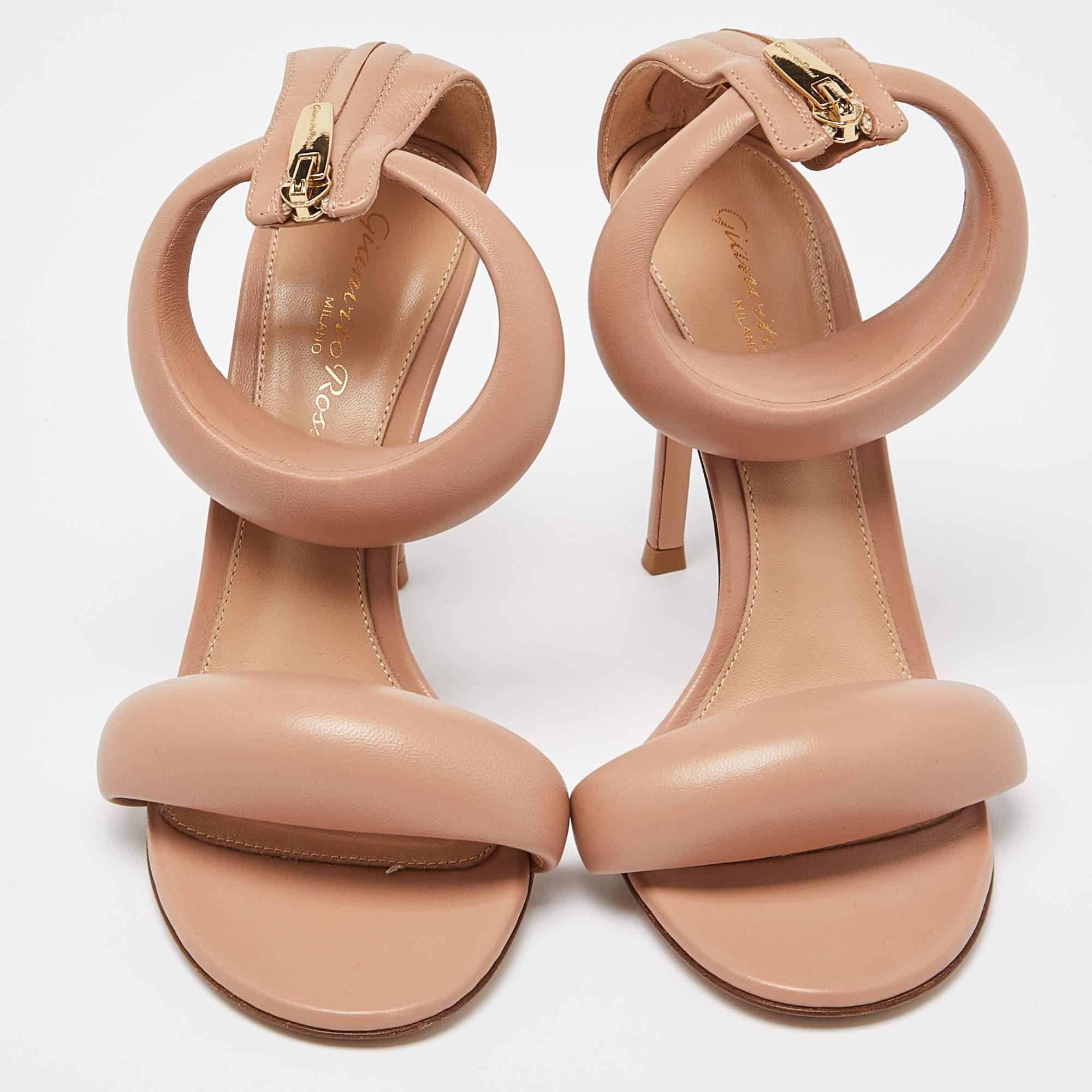 Gianvito Rossi Beige Leather Bijoux Sandals Size 35 In Excellent Condition In Dubai, Al Qouz 2
