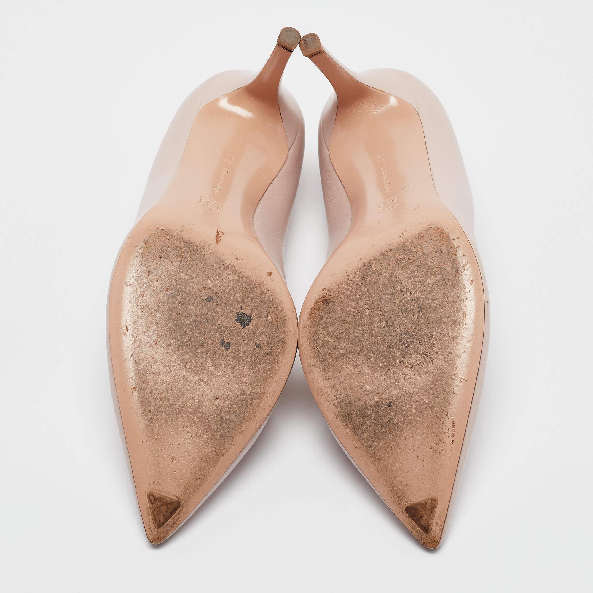 Gianvito Rossi Beige Leather Gianvito 105 Pumps Size 39.5 For Sale 2