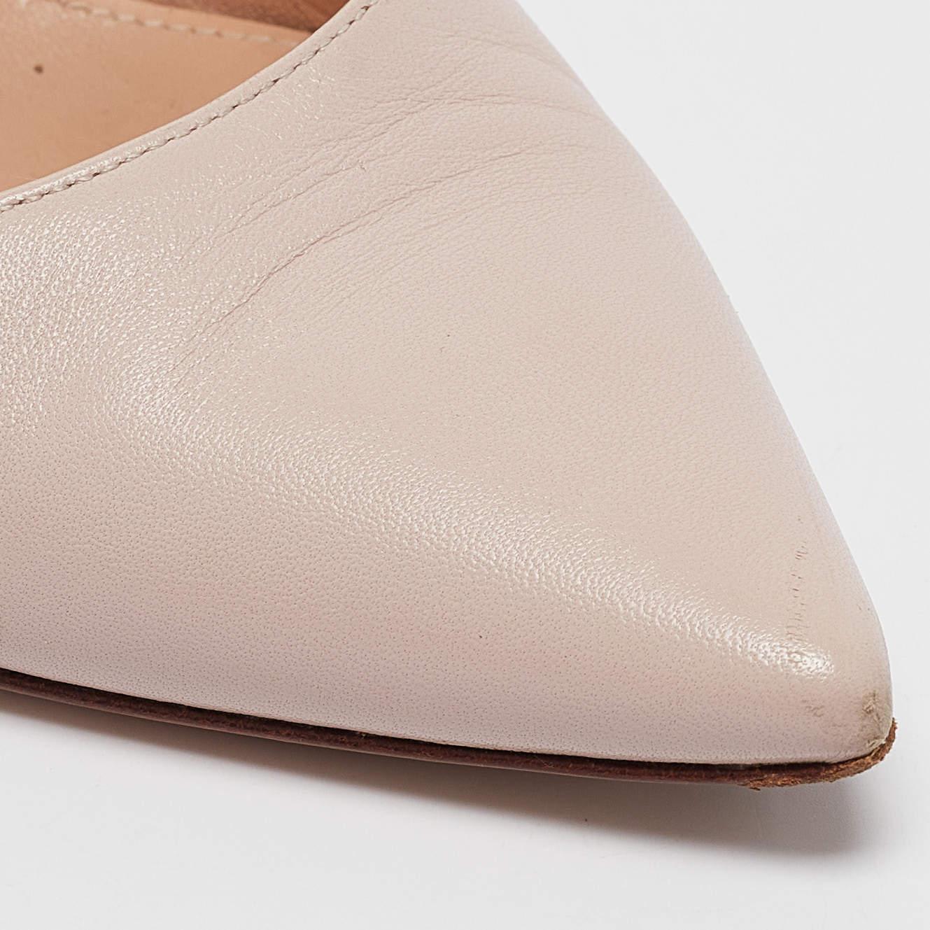 Gianvito Rossi Beige Leather Gianvito 105 Pumps Size 39.5 For Sale 3