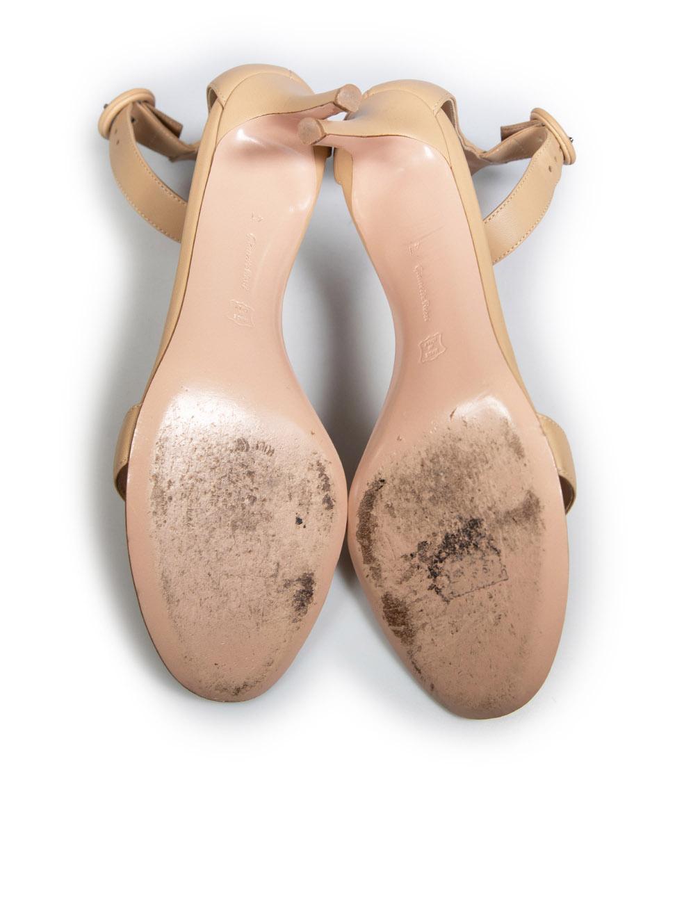 Women's Gianvito Rossi Beige Leather Portofino 70 Sandals Size IT 41