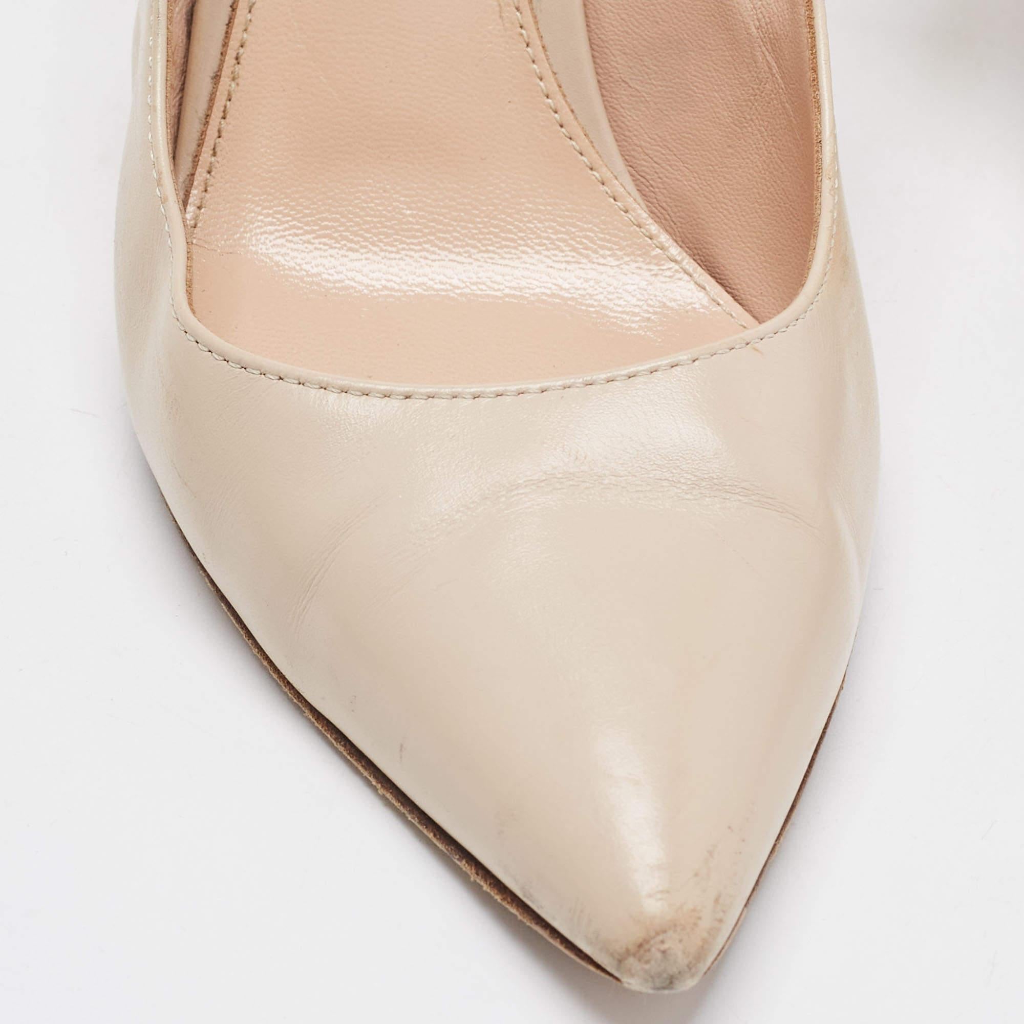 Gianvito Rossi Beige Leather Slingback Pumps Size 36.5 For Sale 4