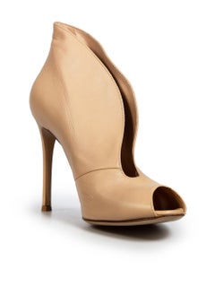 Gianvito Rossi Beige Leather Vamp 85 Ankle Heels Size IT 38.5