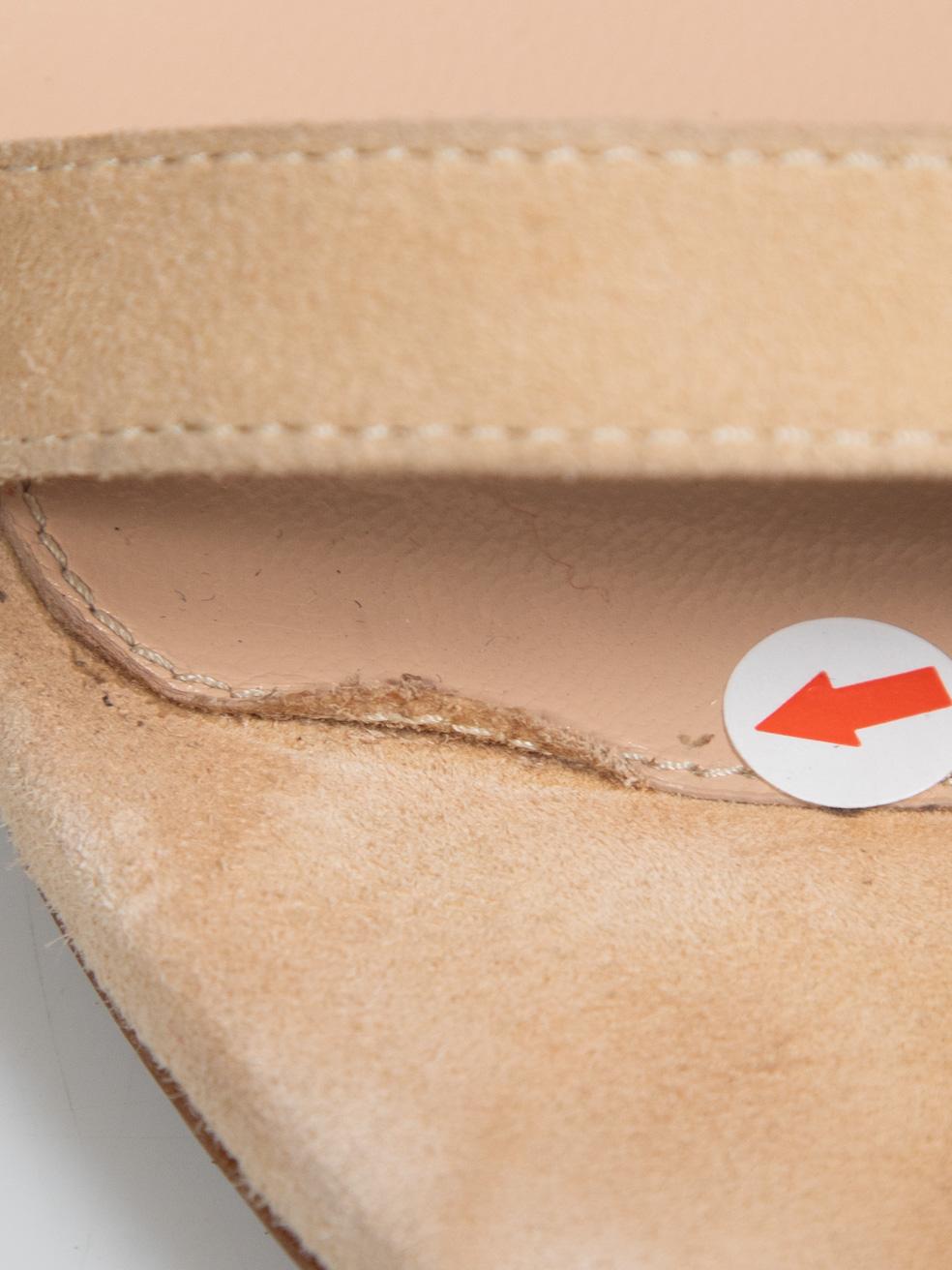 Gianvito Rossi - Sandales à bout ouvert en daim beige, taille IT 39 en vente 2