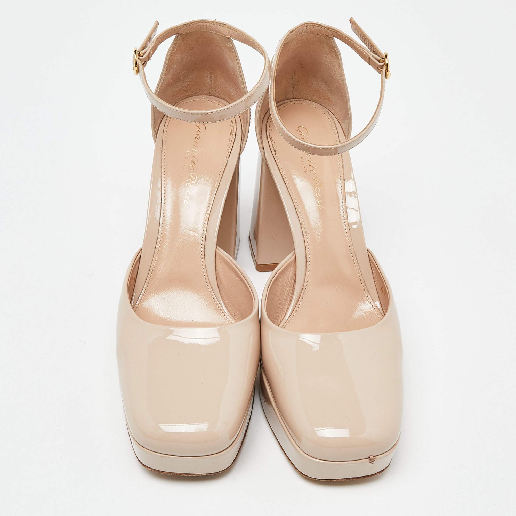 Gianvito Rossi Beige Vian Plateau Pumps Größe 39,5 im Zustand „Gut“ im Angebot in Dubai, Al Qouz 2