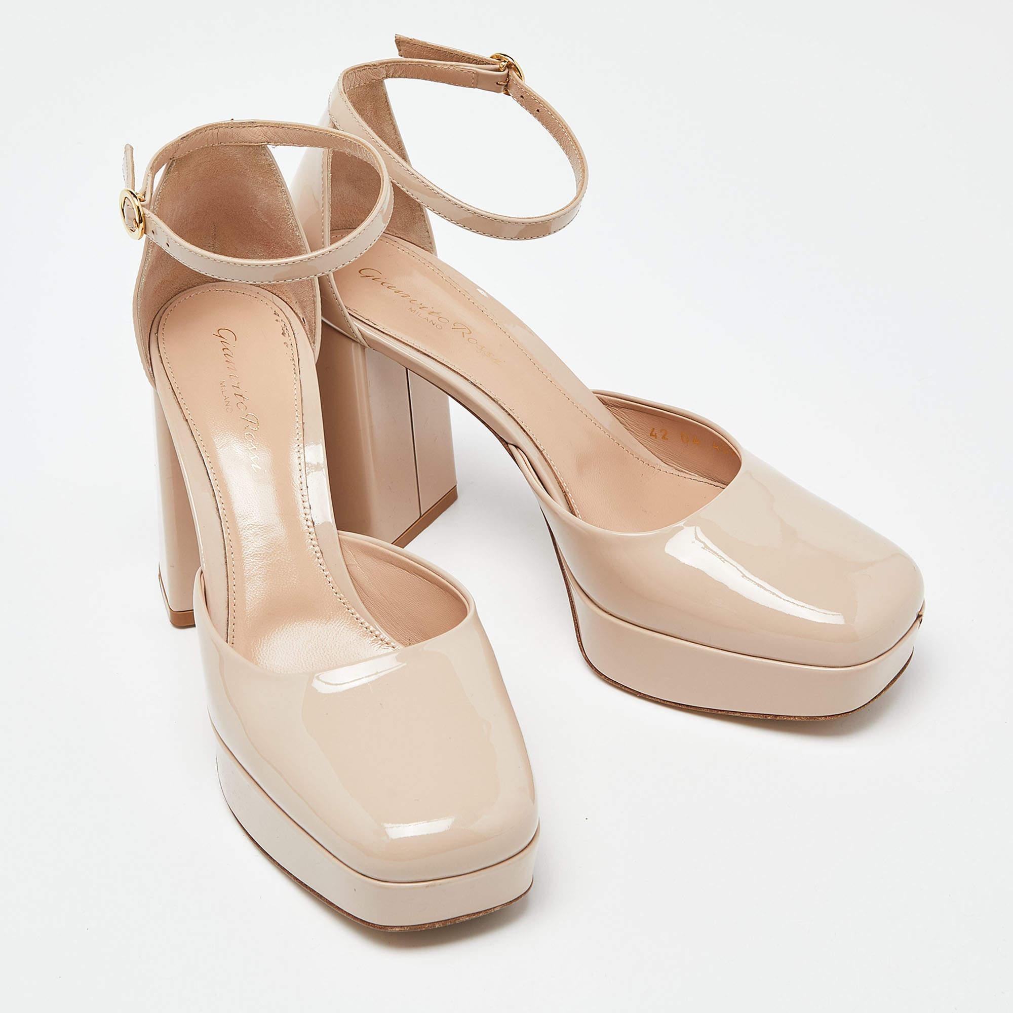 Gianvito Rossi Beige Vian Plateau Pumps Größe 39,5 Damen im Angebot