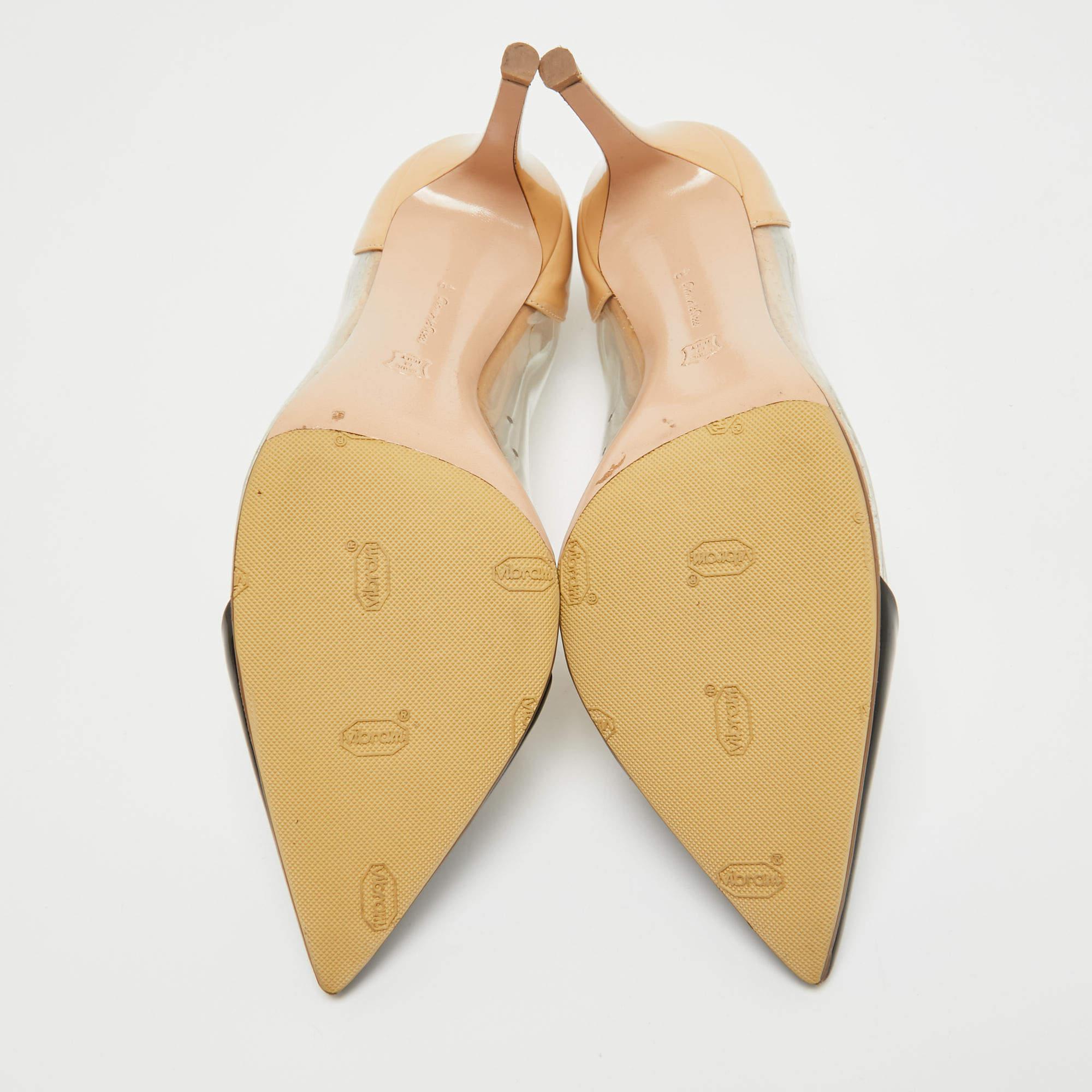 Gianvito Rossi Black/Beige Patent and PVC Plexi Pumps Size 40 2