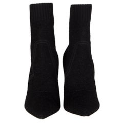 GIANVITO ROSSI black BOUCLE FIONA 105 Ankle Boots Shoes 40.5