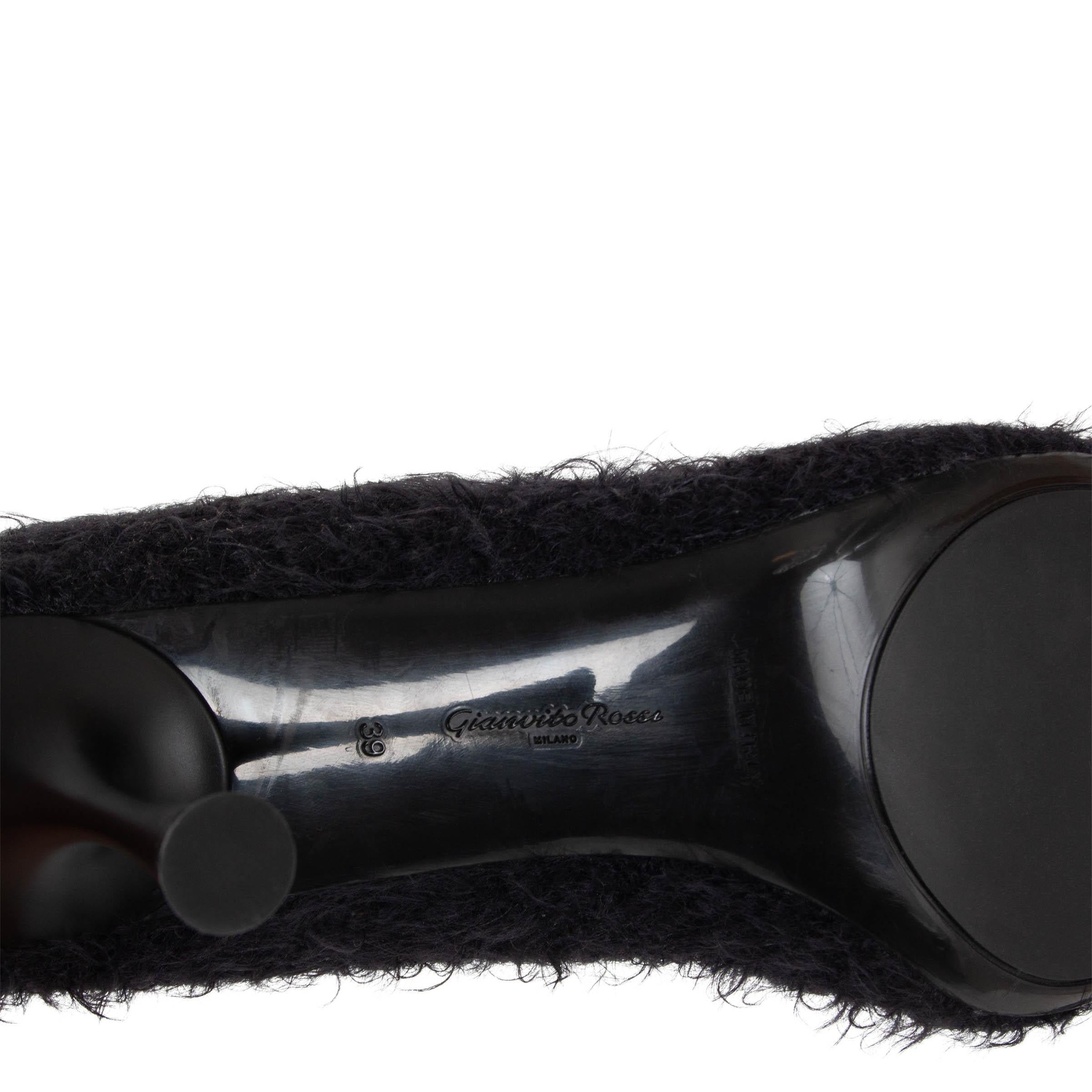 GIANVITO ROSSI black brushed rib-knit ASPEN 85 SOCK Ankle Boots Shoes 39 For Sale 2