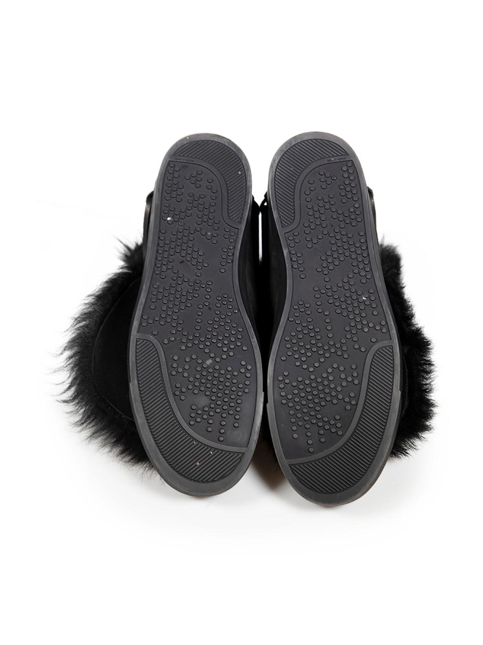 Women's Gianvito Rossi Black Fur Winter Boots Size IT 36.5 For Sale