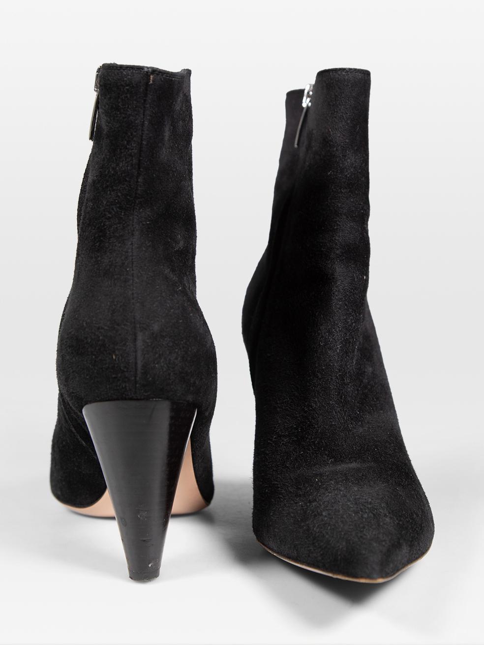 Gianvito Rossi Botines de ante con tacón negros Talla IT 38.5 Negro en venta