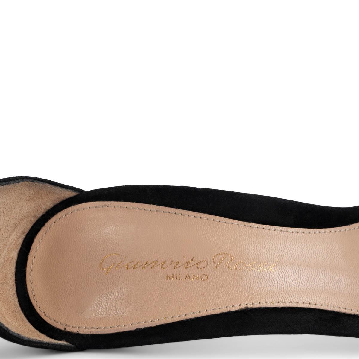 GIANVITO ROSSI encaje negro PORTOFINO 85 Sandalias Zapatos 37.5 en venta 2