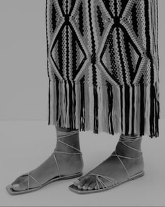 Gianvito Rossi black Lace-up flat leather sandals 40 elegant gladiator Sylvie