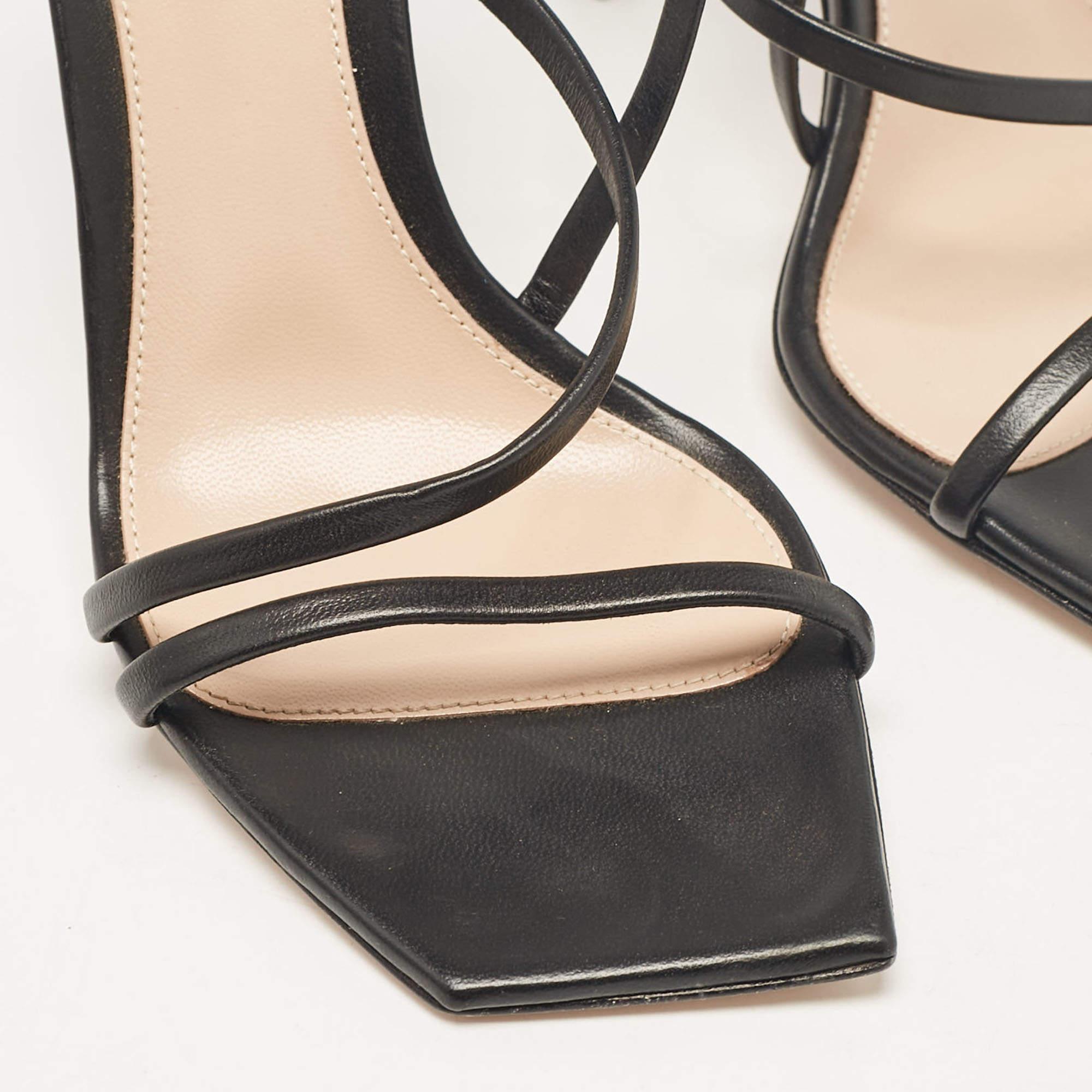 Gianvito Rossi Sandali in pelle nera con cinturino alla caviglia misura 37 2