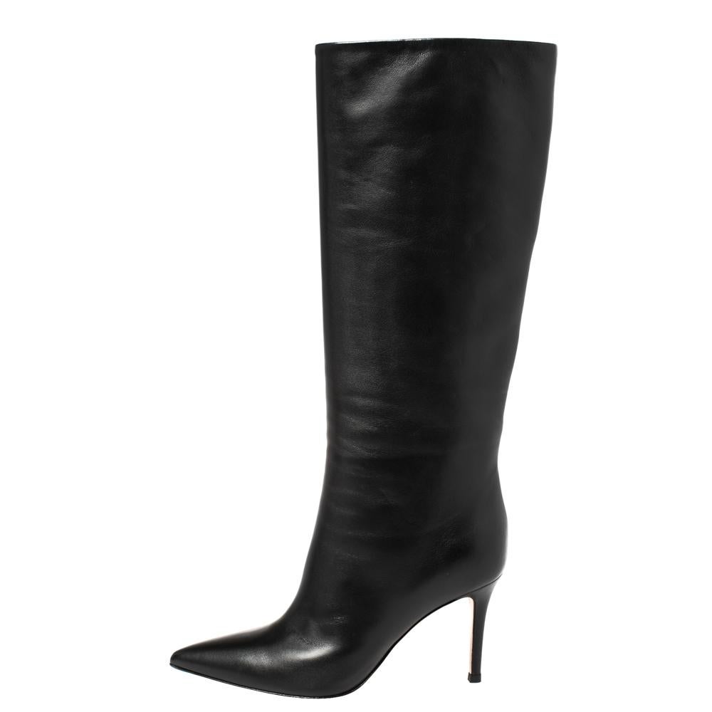 Gianvito Rossi Black Leather Boots Size 36.5 1