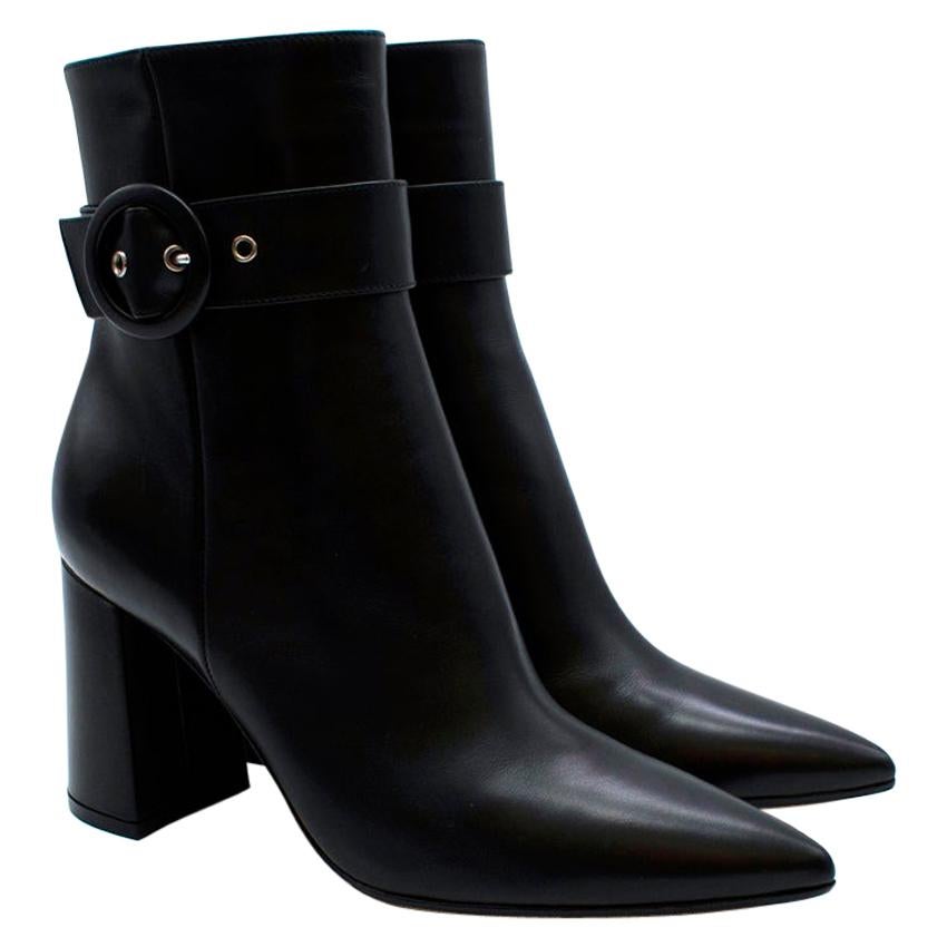 Gianvito Rossi Bottes à talons Evelyn en cuir noir - Taille EU 37.5