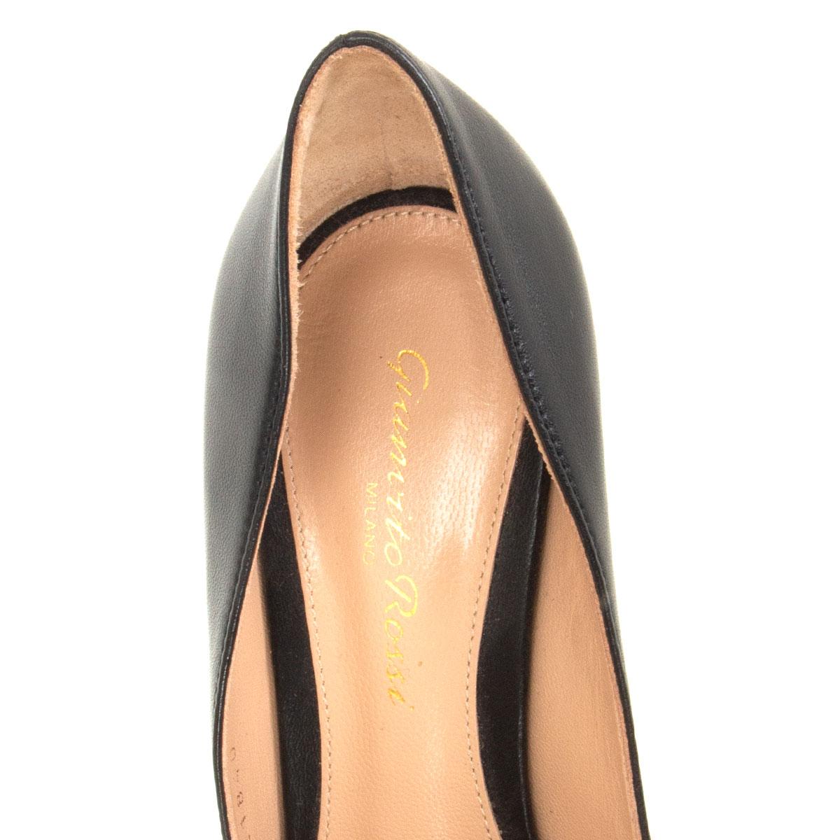 GIANVITO ROSSI black leather FLORENCE Pumps Shoes 36.5 at 1stDibs