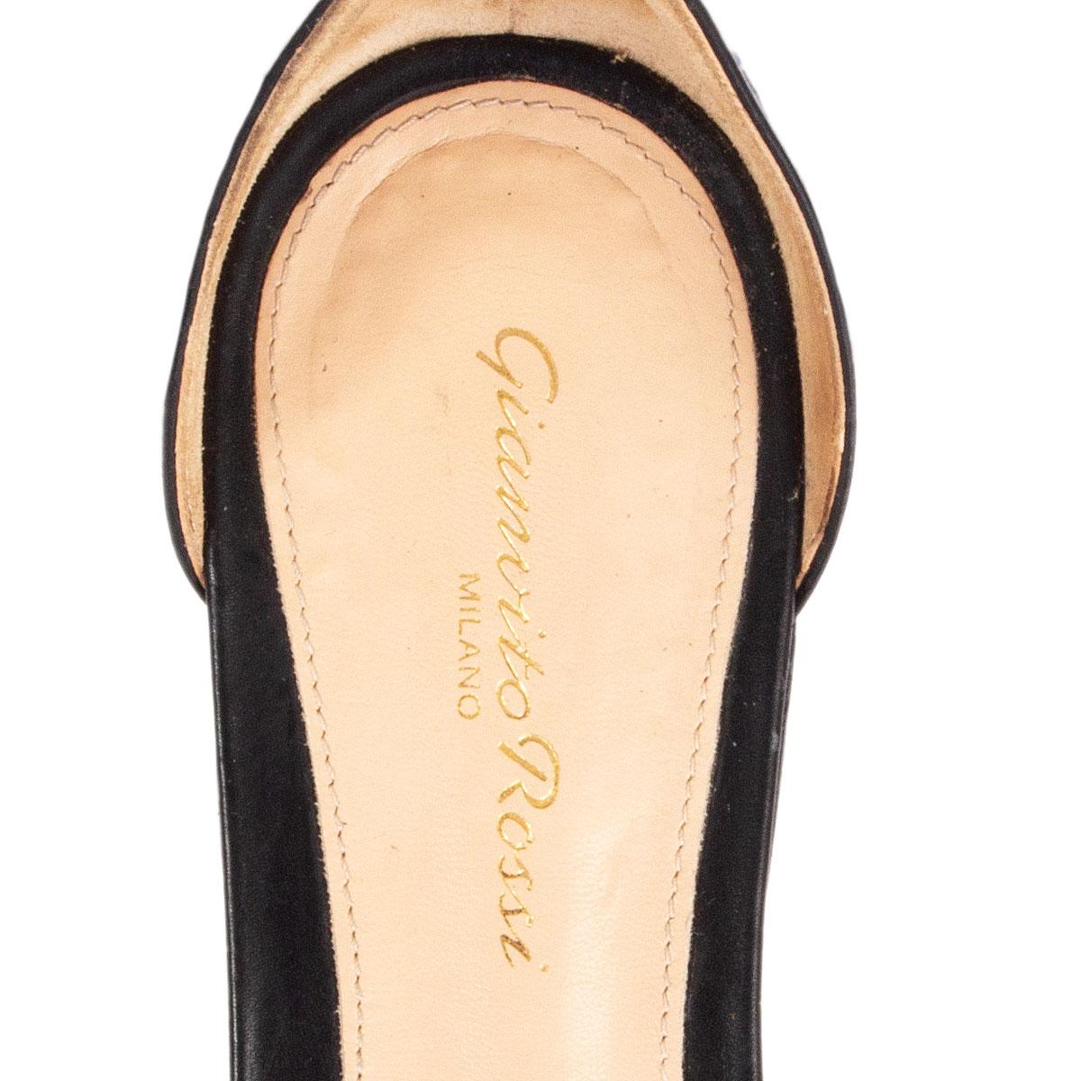 GIANVITO ROSSI cuero negro GIA Correa de tobillo Bailarinas Zapatos 36.5 1