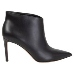 GIANVITO ROSSI black leather KAT Pointed-Toe ANKLE Boots Shoes 36.5