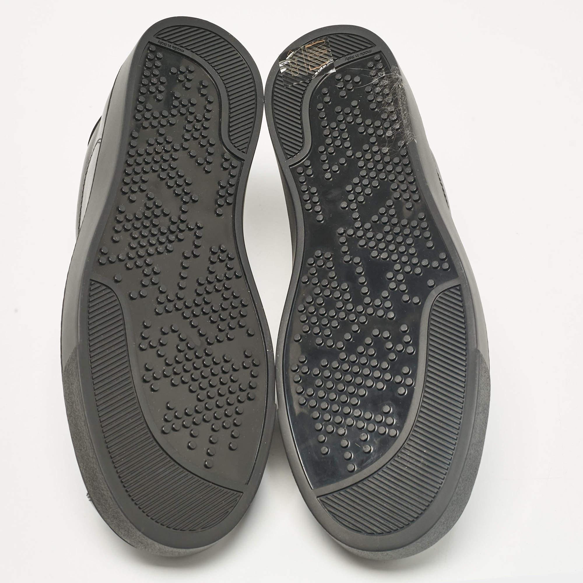 Gianvito Rossi Black Leather Low Top Sneakers Size 38.5 For Sale 2