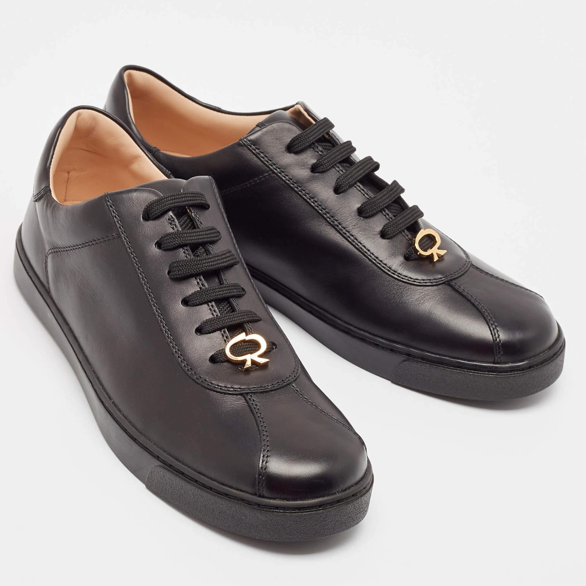 Gianvito Rossi - Baskets basses en cuir noir - Taille 39 Neuf - En vente à Dubai, Al Qouz 2