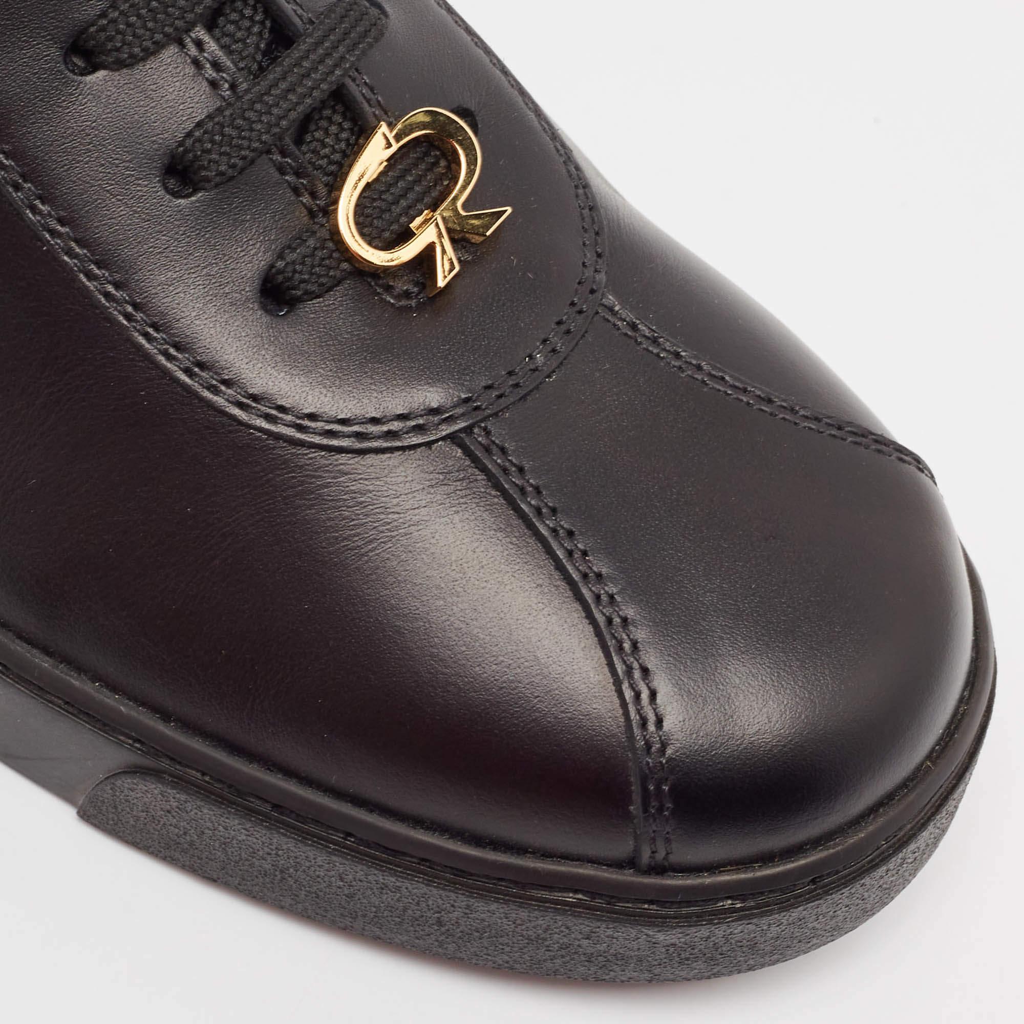 Gianvito Rossi - Baskets basses en cuir noir - Taille 39 en vente 2