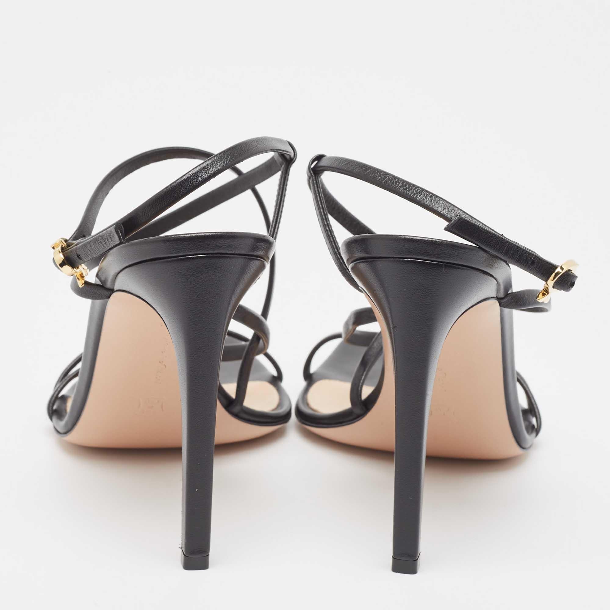 Donna Gianvito Rossi Sandali Manilla in pelle nera misura 39,5 in vendita