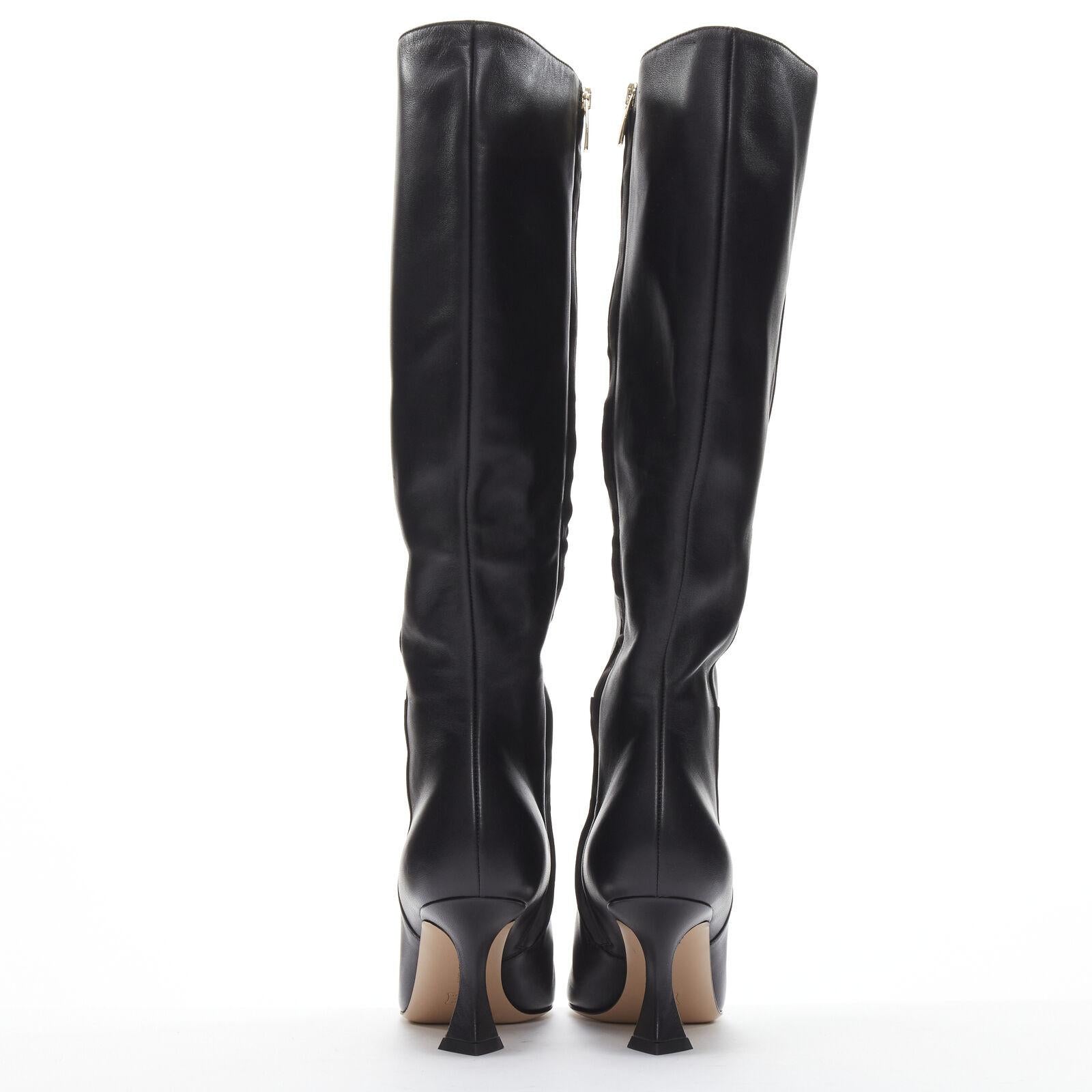 GIANVITO ROSSI black leather point toe spool heeled tall boots EU39 US9 2