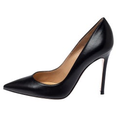 Gianvito Rossi Black Leather Pointed Toe Pumps Size 36