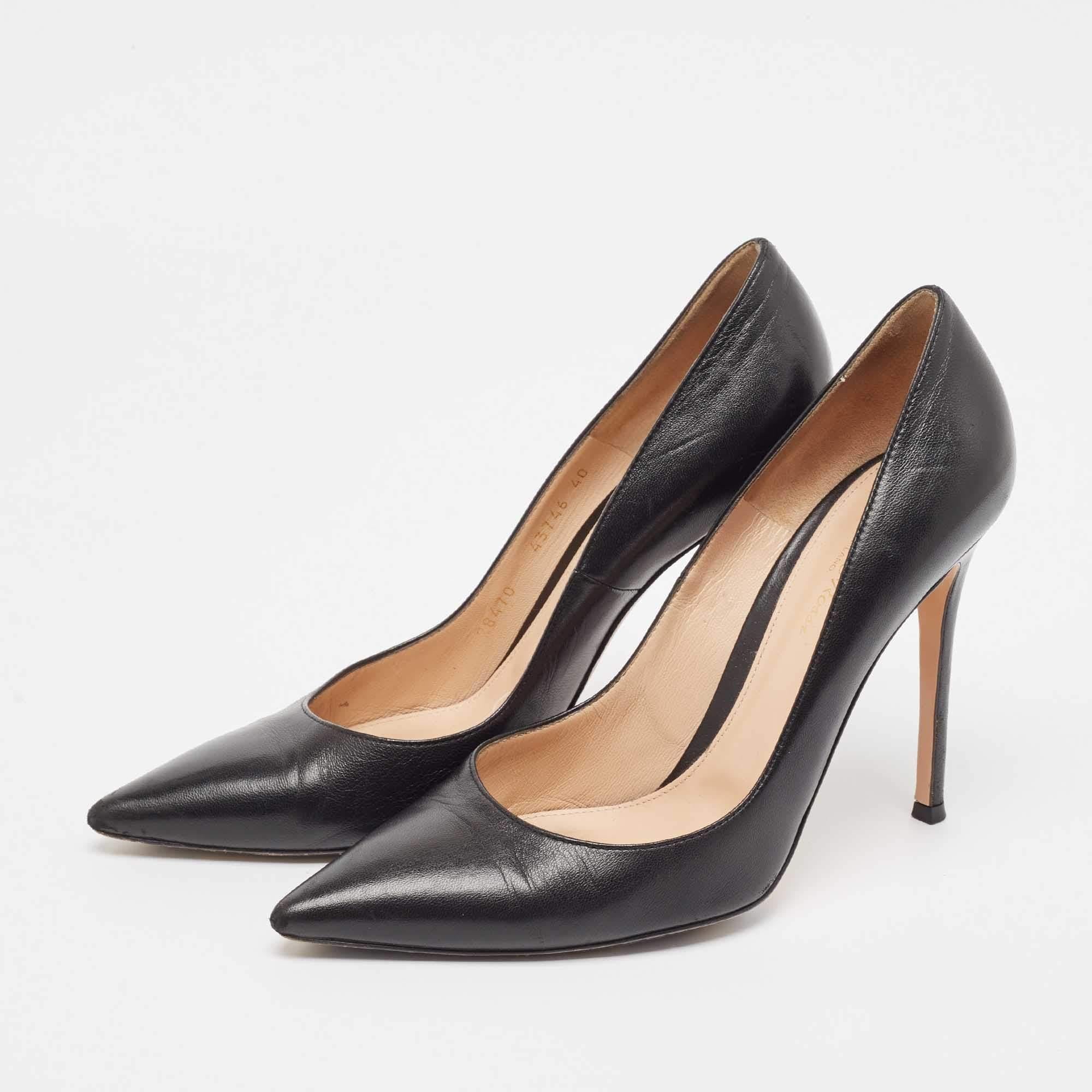 Make a chic style statement with these designer pumps. They showcase sturdy heels and durable soles perfect for your fashionable outings
