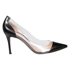 Gianvito Rossi Black Leather & PVC Plexi Pumps Size IT 39