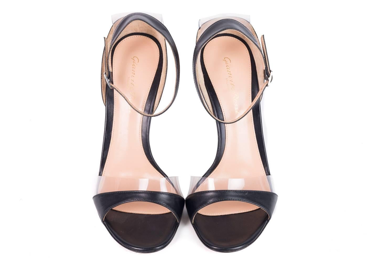 Brand New Gianvito Rossi PVC Trim Sandals
Retails In-Store & Online for $845
Size IT 37 / US 7

Revamp your closet with this ultimate treasure courtesy of Gianvito Rossi. The classic ankle strap sandal has been redefined by the Italian fashion