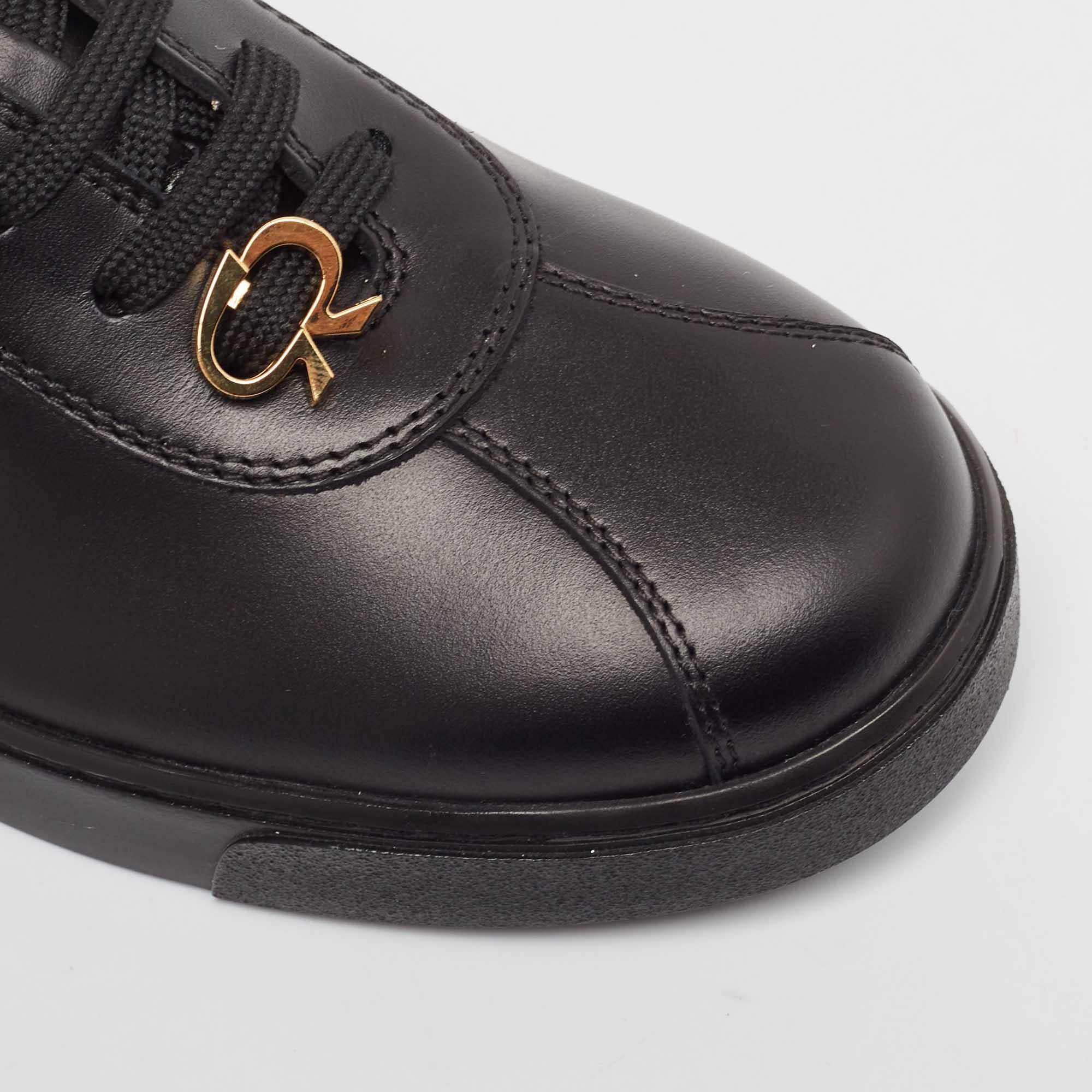 Gianvito Rossi Black Leather Ribbon Low Top Sneakers Size 37.5 For Sale 3
