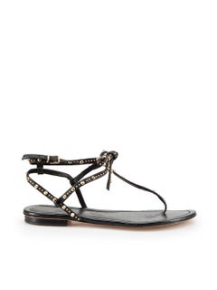 Gianvito Rossi Black Leather Studded Sandals Size IT 36