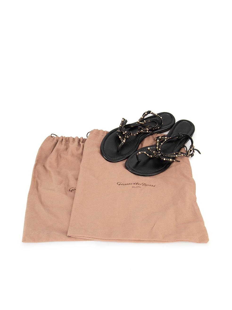 Gianvito Rossi Sandali con borchie in pelle nera Taglia IT 36 in vendita 2