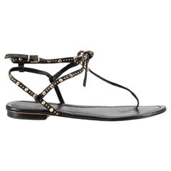Gianvito Rossi Black Leather Studded Sandals Size IT 36