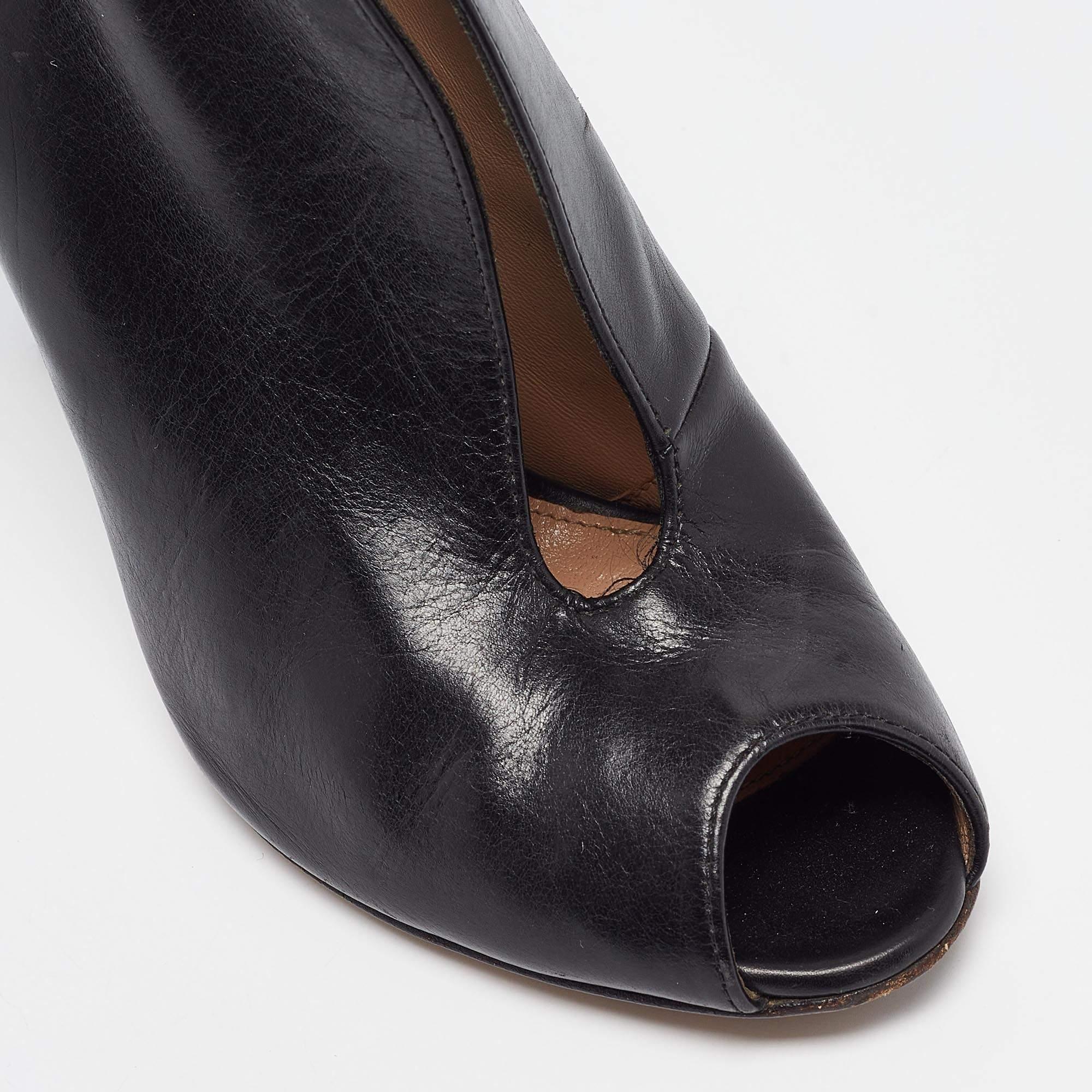 Gianvito Rossi Bottes à empeigne en cuir noir Taille 35 en vente 3
