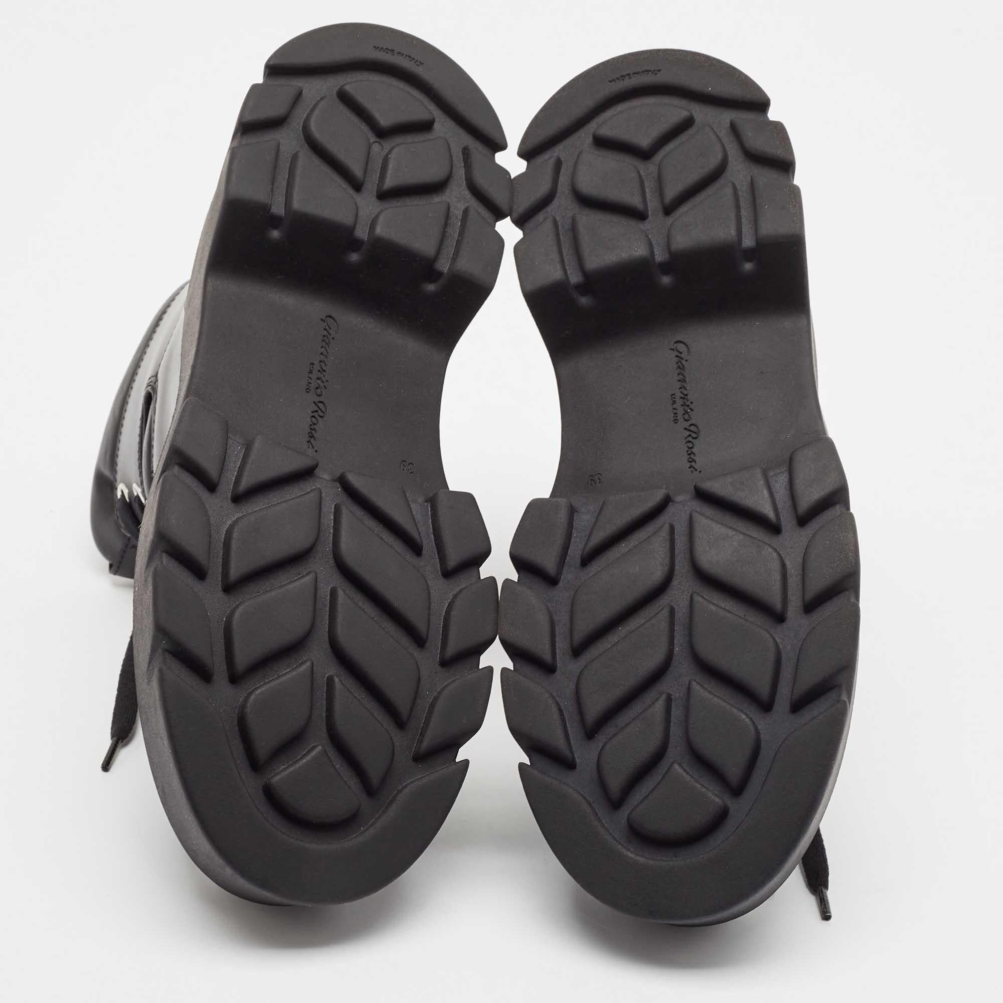 Gianvito Rossi Stivali Vancouver in pelle nera taglia 39 in vendita 1