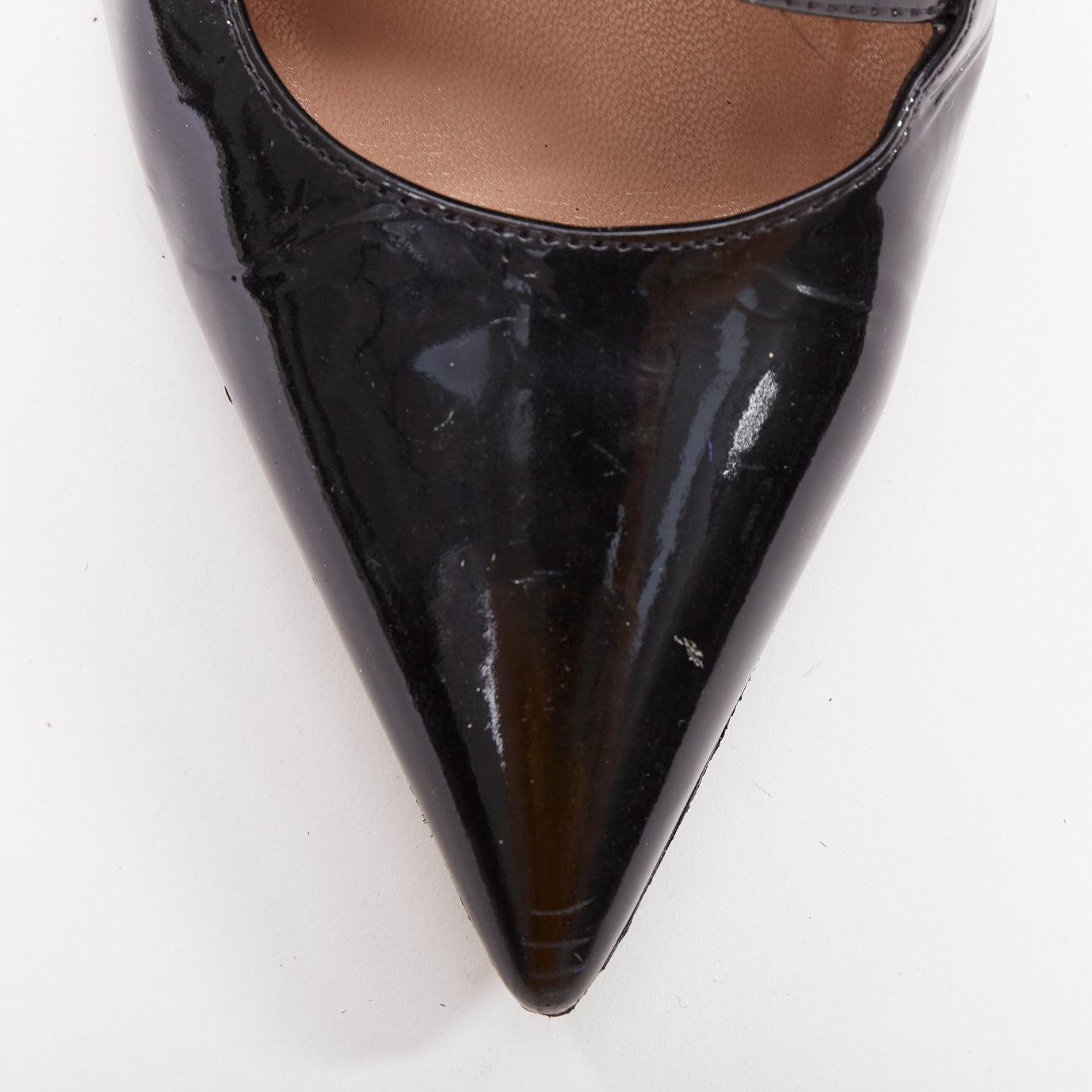 GIANVITO ROSSI botines con tacón de encaje y corsé de charol negro EU37.5 en venta 1