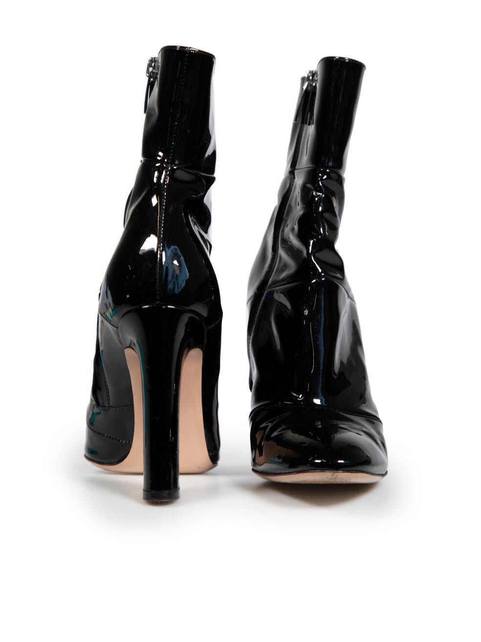 Gianvito Rossi Botines de tacón alto de charol negro Talla IT 38.5 Negro en venta