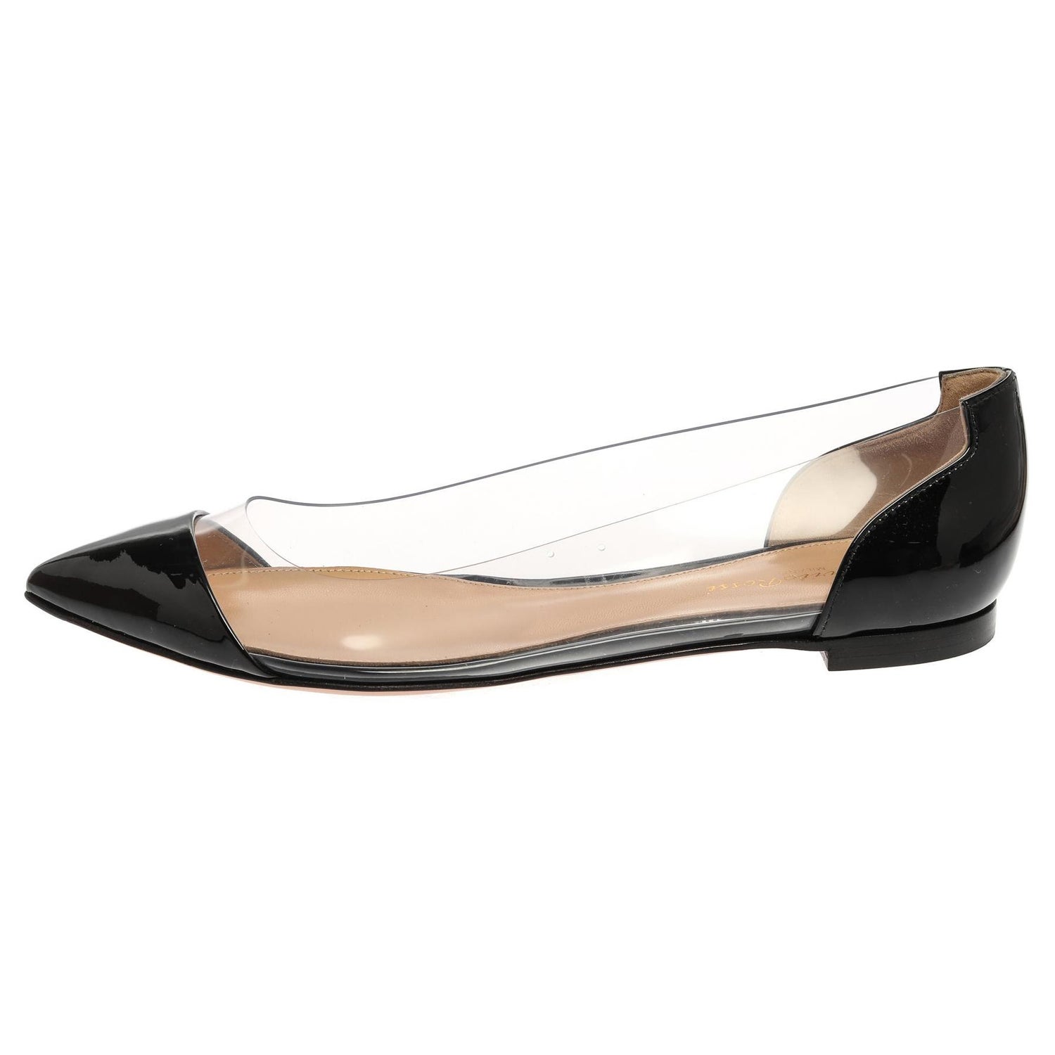Gianvito Rossi Black Patent Leather And PVC Plexi Ballet Flats Size 38.5 at  1stDibs