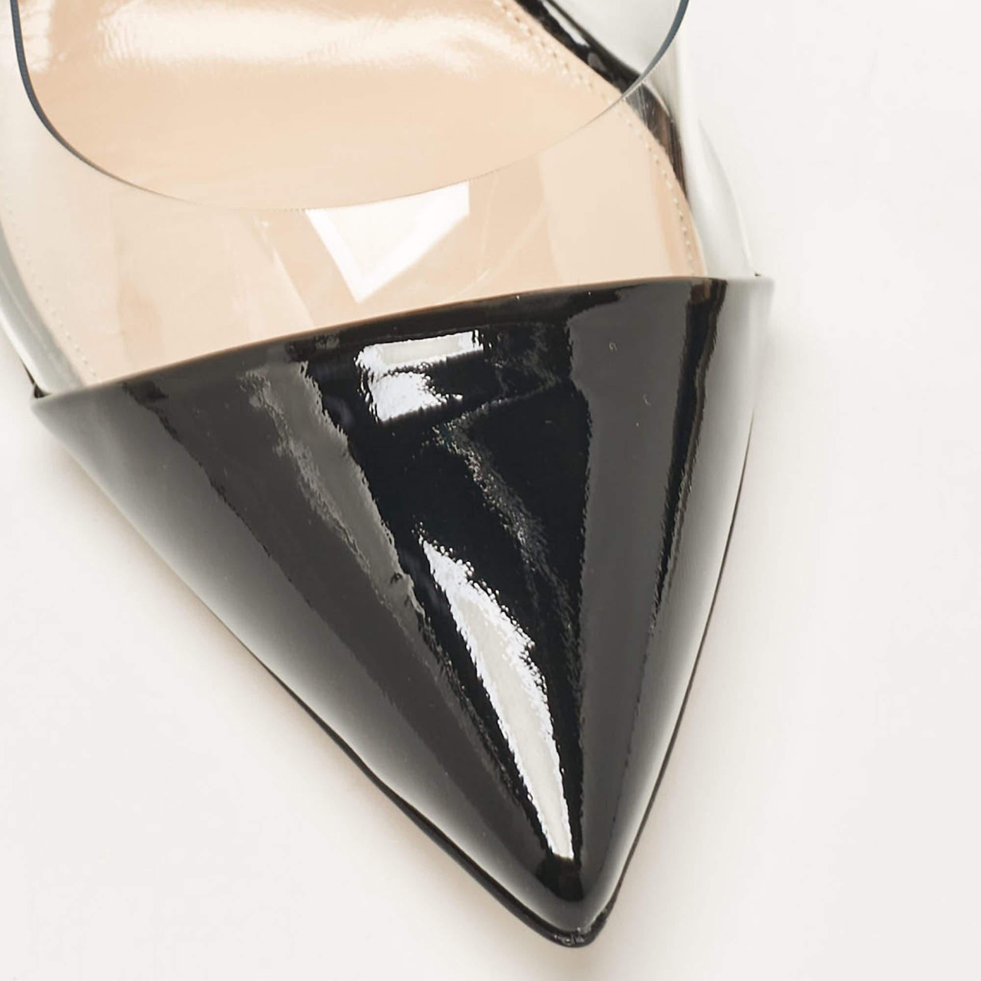 Gianvito Rossi Black Patent Leather and PVC Plexi Pumps Size 41 For Sale 3